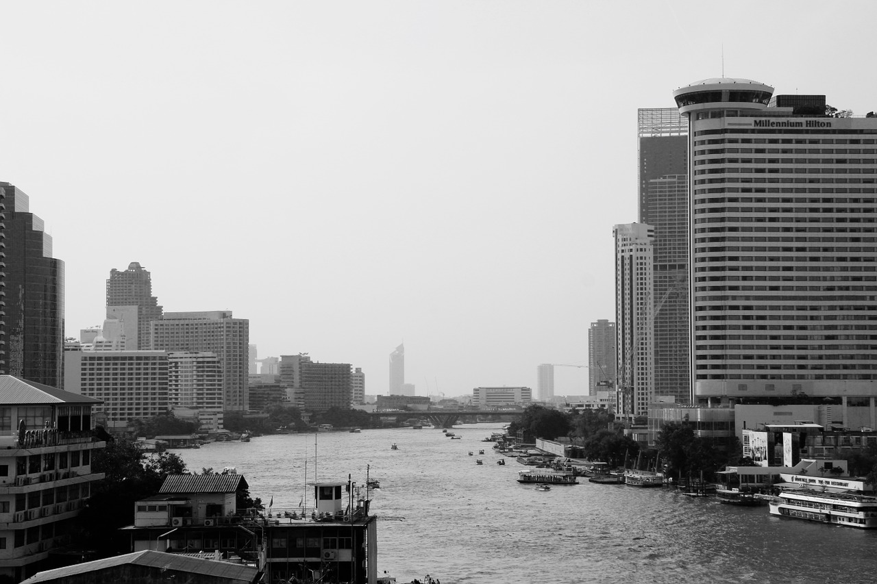Bangkokas, Tailandas, Dangoraižis, Upė, Asija, Pastatas, Miestas, Architektūra, Panorama, Miesto Centras