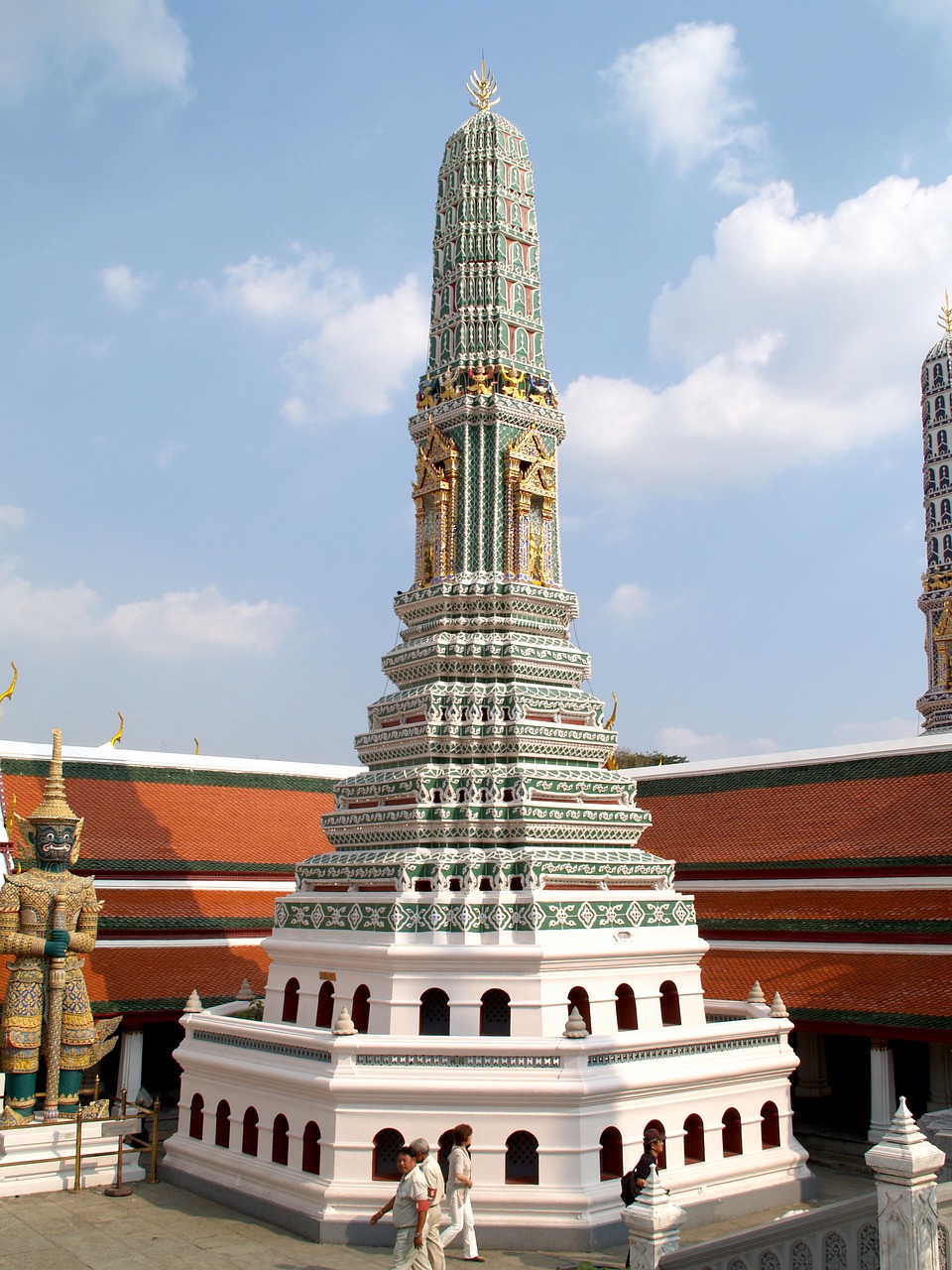 Bangkokas, Grand, Wat, Buda, Smaragdas, Karališkasis, Pastatas, Tailandas, Apdaila, Bokštas