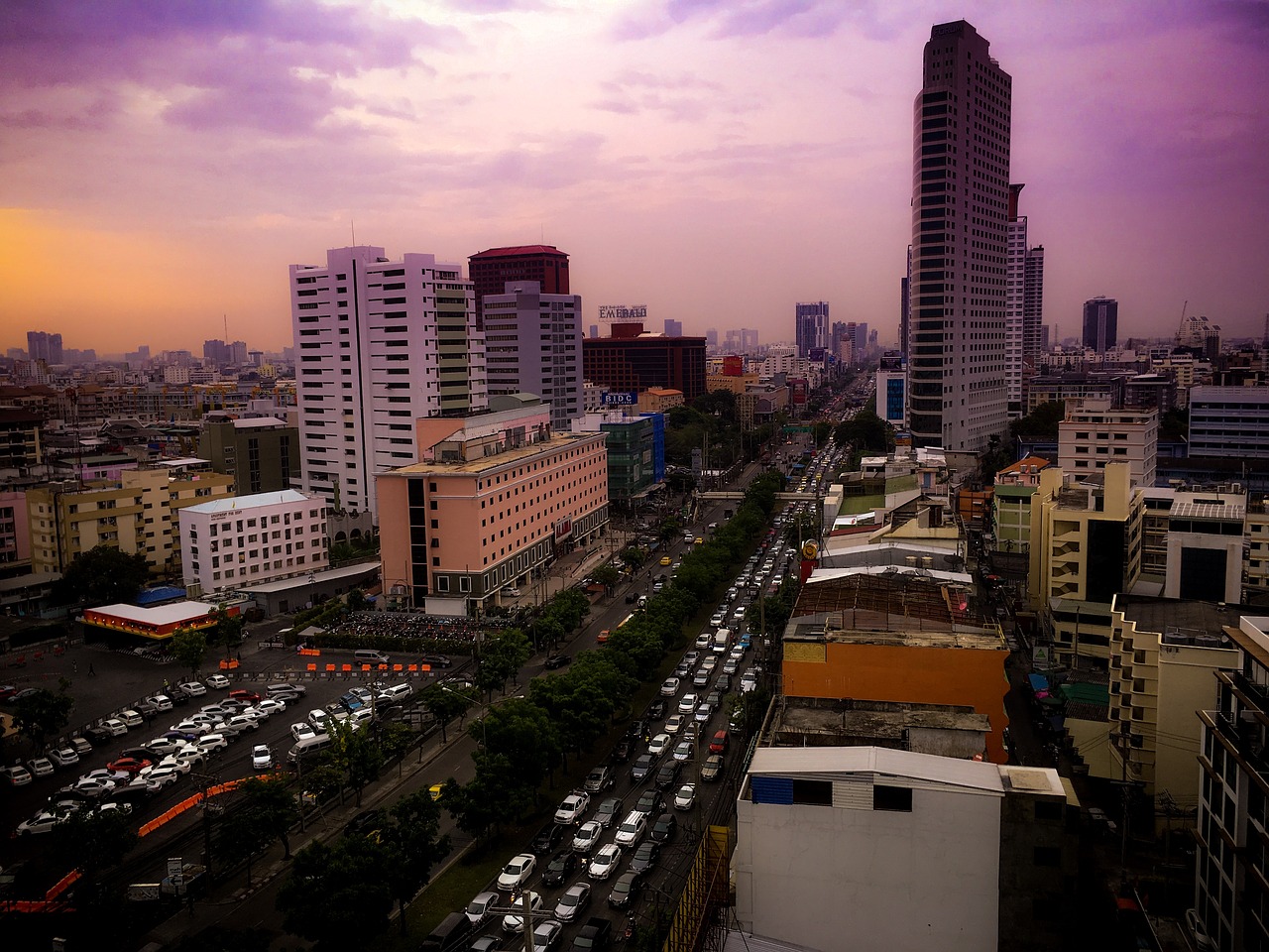 Bangkokas, Tailandas, Eismo Kamštis, Miestas, Kelionė, Architektūra, Miesto Panorama, Asija, Miesto, Kraštovaizdis