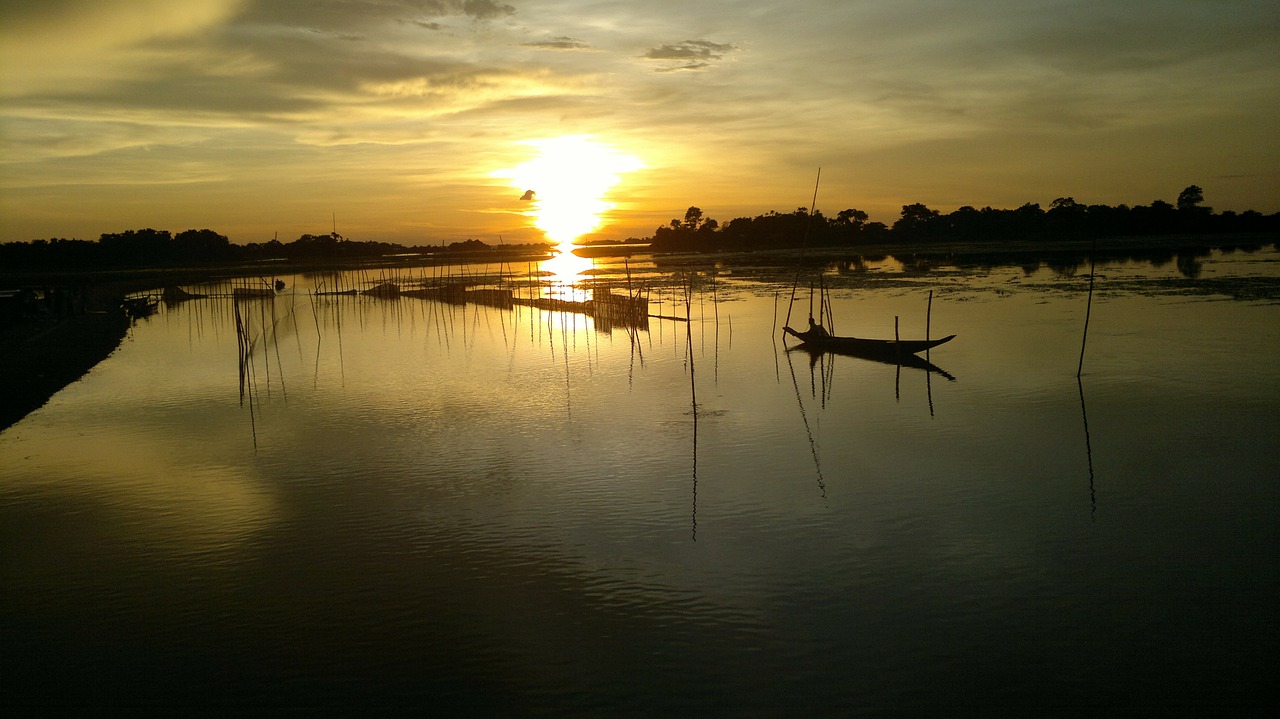 Bangladešas, Saulėlydis, Twilight, Dusk, Aušra, Pelkė, Vandenynas, Tvenkinys, Vanduo, Ežeras