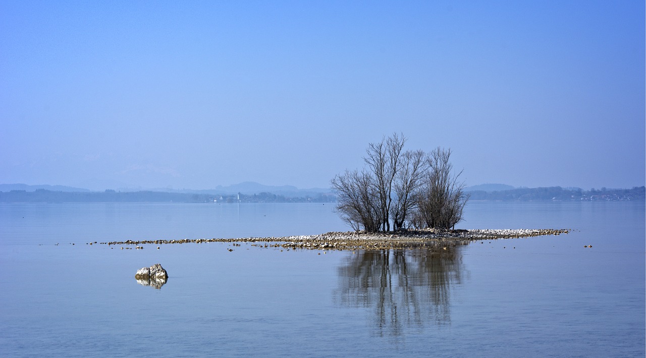 Bankas, Papludimys, Akmenys, Gamta, Vanduo, Ežeras, Mėlynas, Dangus, Kraštovaizdis, Chiemsee