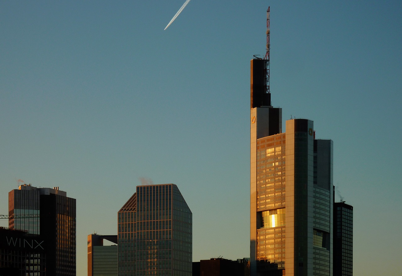Bankas, Apšviestas, Miestas, Frankfurtas, Pagrindinis Frankfurtas, Dangoraižis, Dangoraižiai, Pagrindinis, Panorama, Nemokamos Nuotraukos