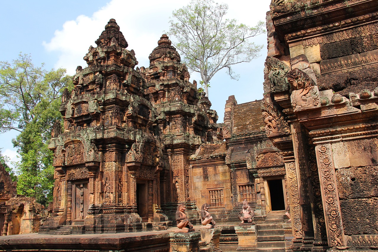 Banteay Srei, Šventykla, Kelionė, Senovinis, Senas, Gražus, Angkor Wat, Siem Grižti, Kambodža, Asija