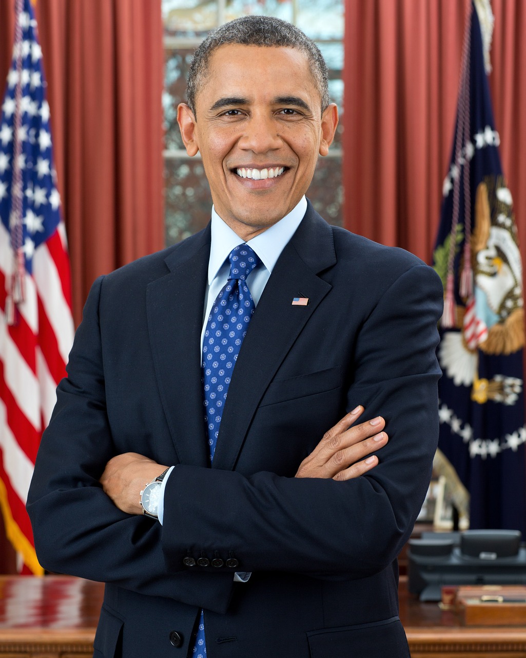 Barakas Obama, 2012, Oficialus Portretas, Vieningų Valstybių Prezidentas, Politikė, Amerikos Vėliava, Valstybės Vadovas, Barack Hussein Obama, Politika, Vyras