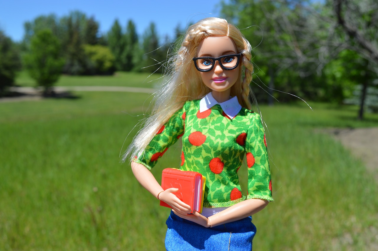 Barbie, Lėlės, Knygos, Akiniai, Šviesiaplaukis, Studentas, Moteris, Studijinis, Portretas, Modelis