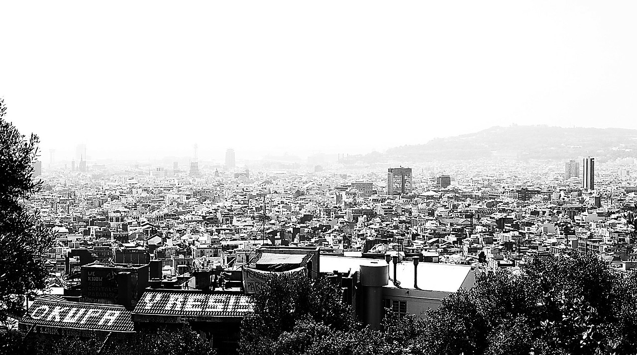 Barcelona, Squatters, Grafiti, Miestas, Juoda Ir Balta, Didelis Miestas, Architektūra, Horizontas, Iš Oro, Nemokamos Nuotraukos