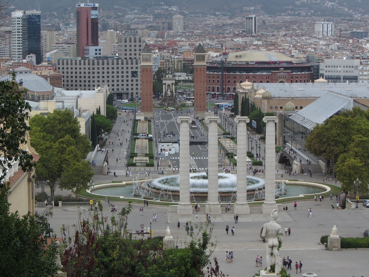 Barcelona, Plaza Espanya, Kelias, Erdvė, Fontanas, Miestas, Namai, Nemokamos Nuotraukos,  Nemokama Licenzija