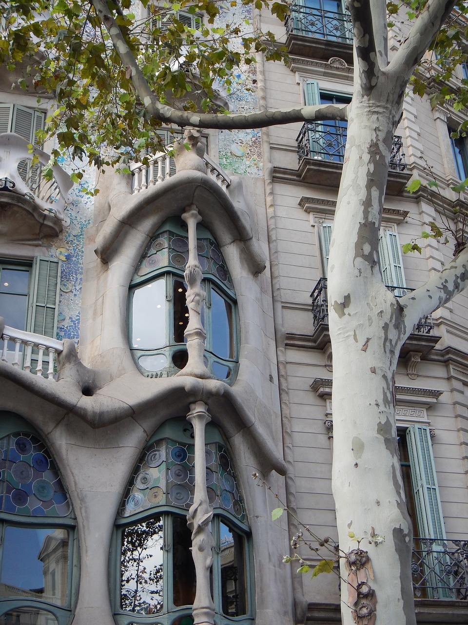 Batllo Namas, Vitražas, Barcelona, Antoni Gaudi, Architektūra, Gražus Pastatas, Kelionė, Katalonija, Ispanija, Kaulo Namas