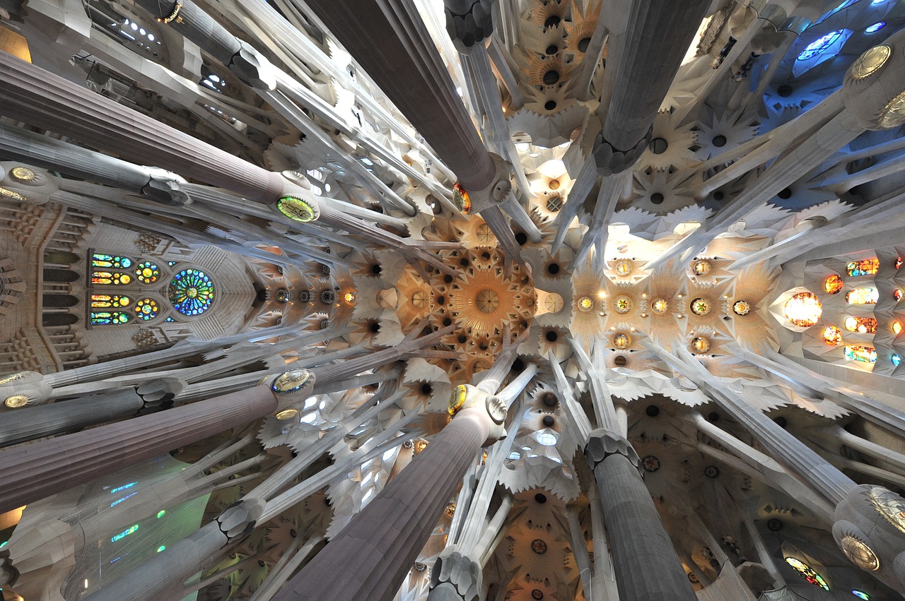 Barcelona,  Ispanija,  Laikai,  Paminklas,  Sagrada Família,  Stilius,  Architektūra,  Gaudí,  Lubos,  Archi