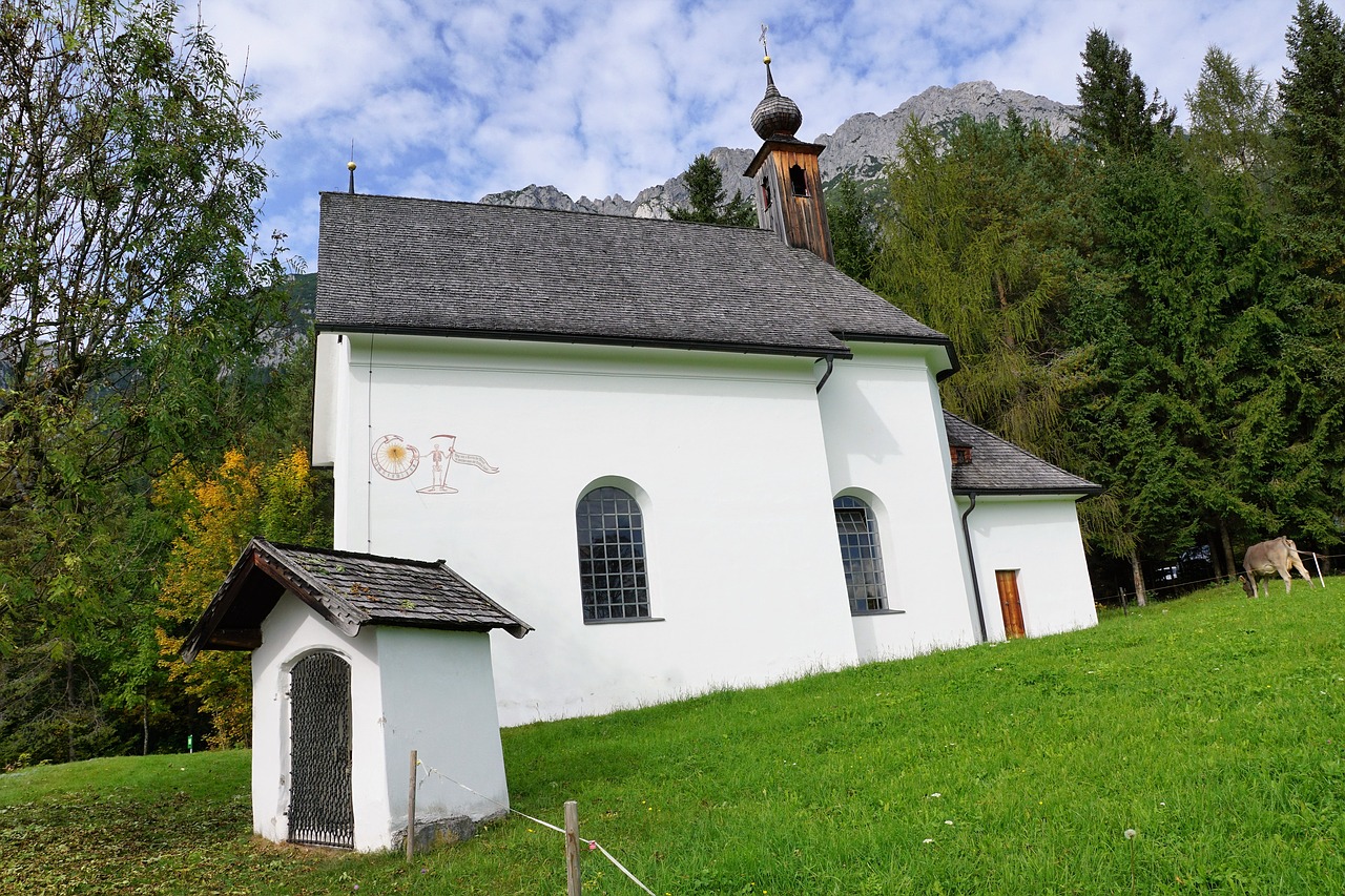 Bärnstatt Koplyčia, Koplyčia, Scheffau, Hintersteiner Ežeras, Pieva, Laukas, Bergsee, Miškas, Kalnas, Gamta