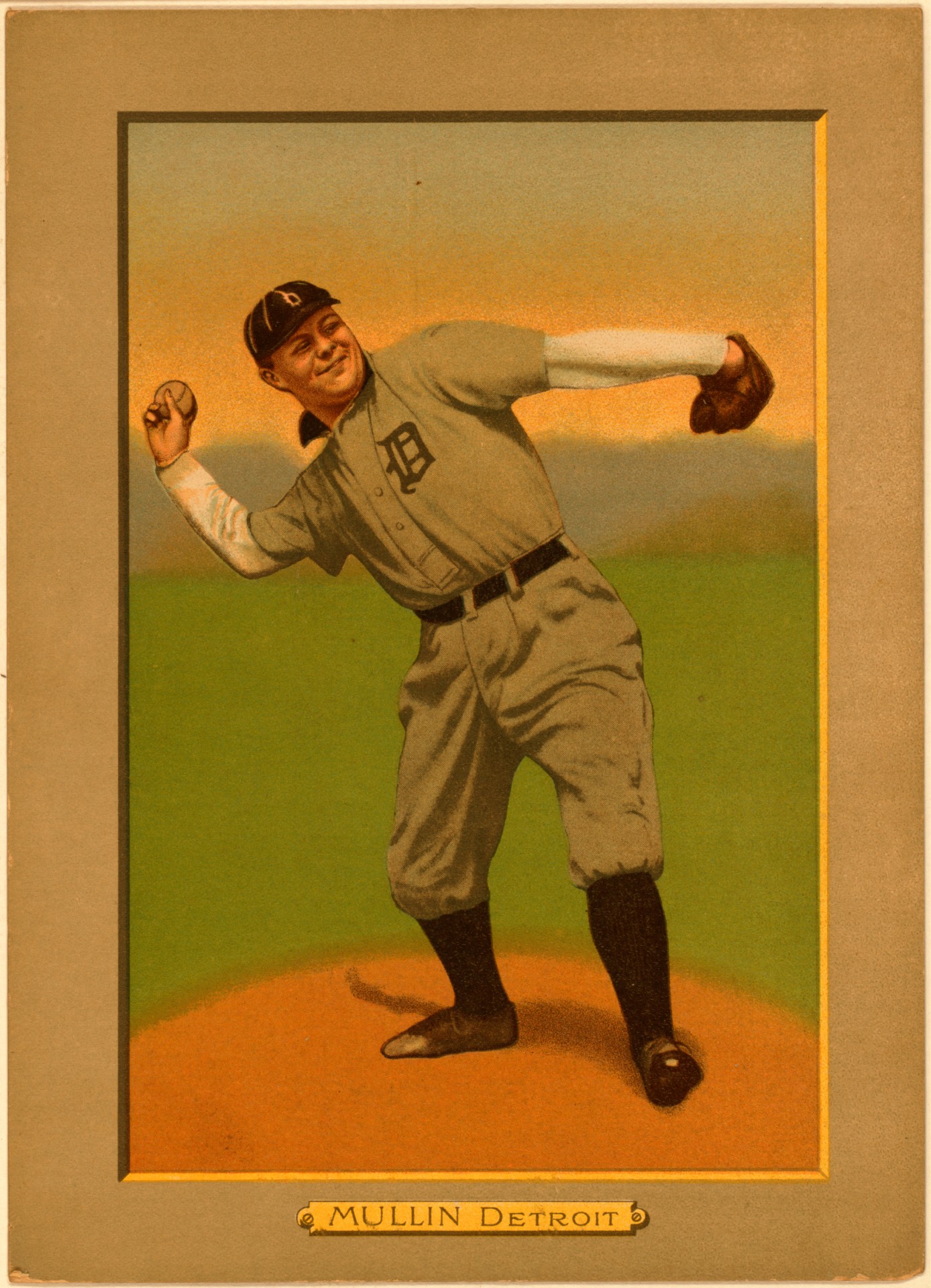 Beisbolas,  Žaidėjas,  Sportas,  Vintage,  Senas,  1911,  Mullen,  Detroit & Nbsp,  Tigrai,  Rankos & Nbsp