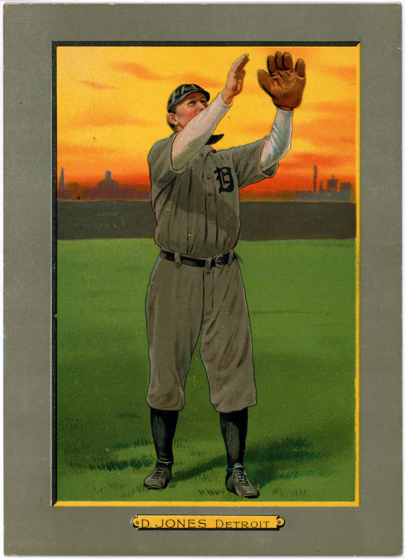 Beisbolas,  Sportas,  Vintage,  Senas,  1911,  Spausdinti,  Detroit & Nbsp,  Tigrai,  Jones,  Rankos & Nbsp