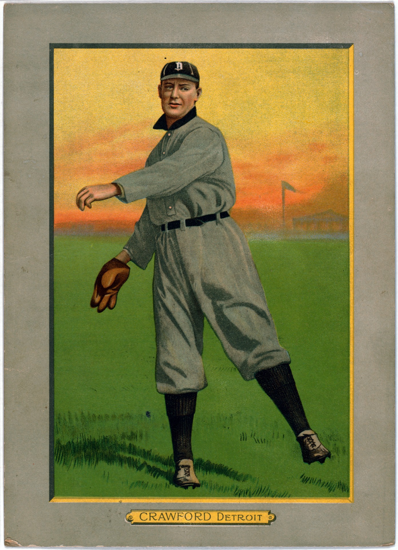 Beisbolas,  Sportas,  Vintage,  Senas,  1911,  Detroit & Nbsp,  Tigrai,  Crawford,  Rankos & Nbsp,  Spalvos