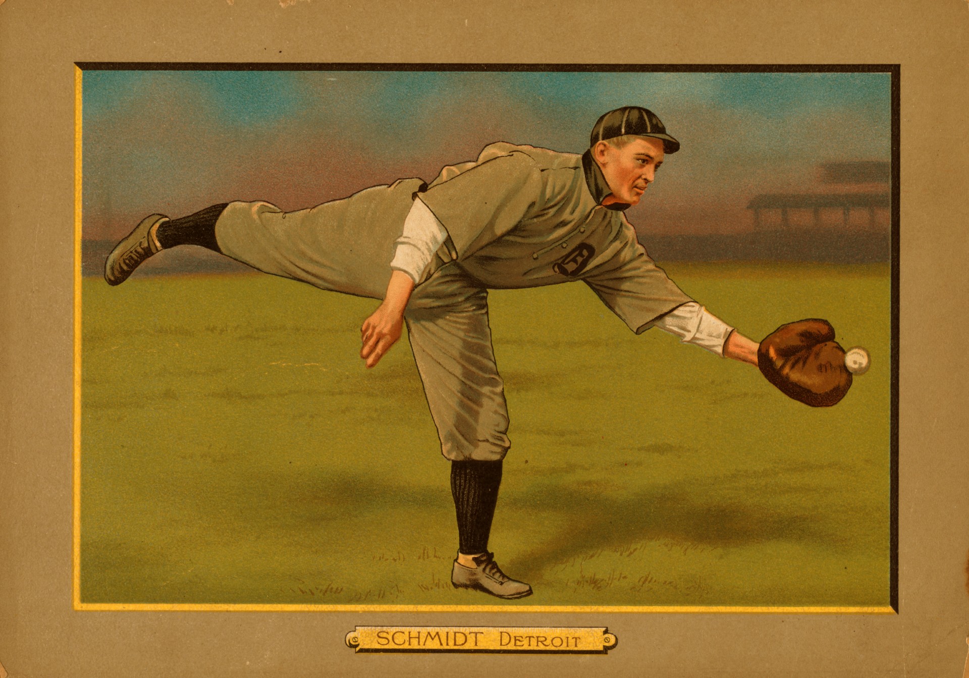 Beisbolas,  Sportas,  Vintage,  Senas,  1911,  Detroit & Nbsp,  Tigrai,  Schmidt,  Bosas & Nbsp,  Schmidt