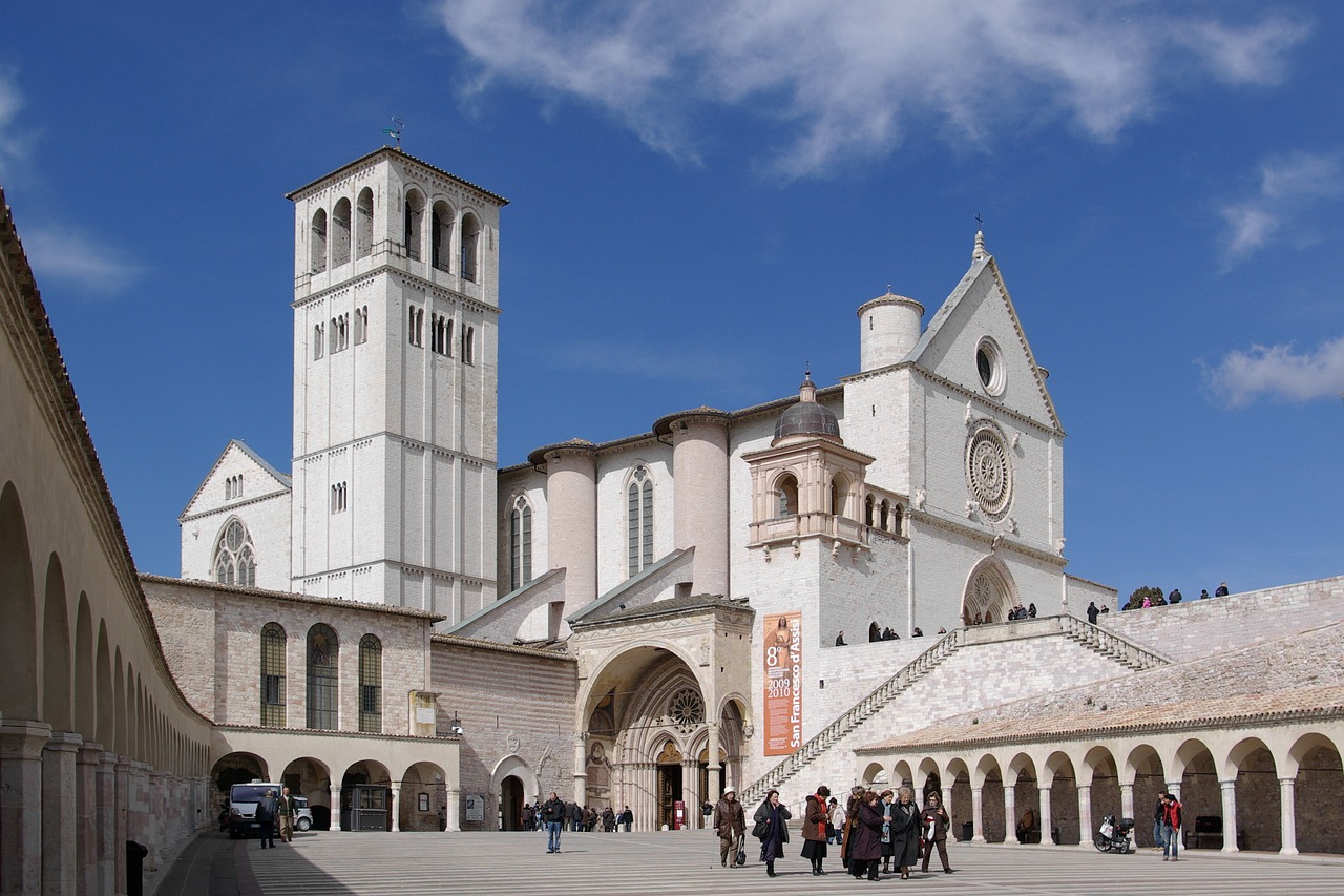 Bazilika, Ascizo Francis, Bažnyčia, Romos Katalikų, Friars Minor, Architektūra, Pastatas, Italy, Religinis, Dangus