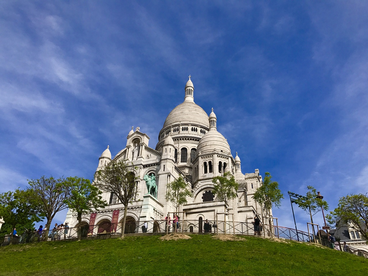 Bazilika Du Sacre-Couer, Montmartras, Paris, Bazilika, Mėlynas, Bažnyčia, Katalikų, Architektūra, Katedra, Miestas