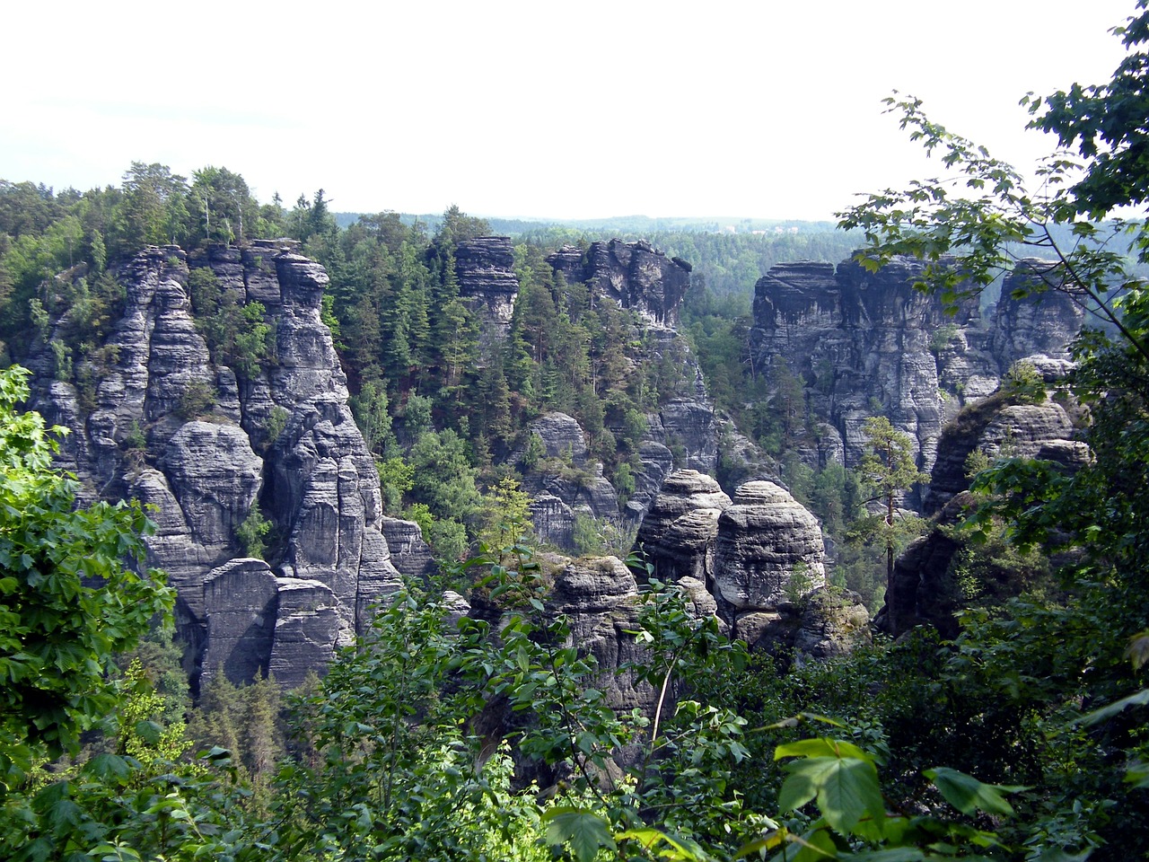 Bastei, Schramsteinas, Elbe Smiltainio Kalnai, Lipti, Elbe, Upė, Vokietija, Perspektyva, Panorama, Nemokamos Nuotraukos