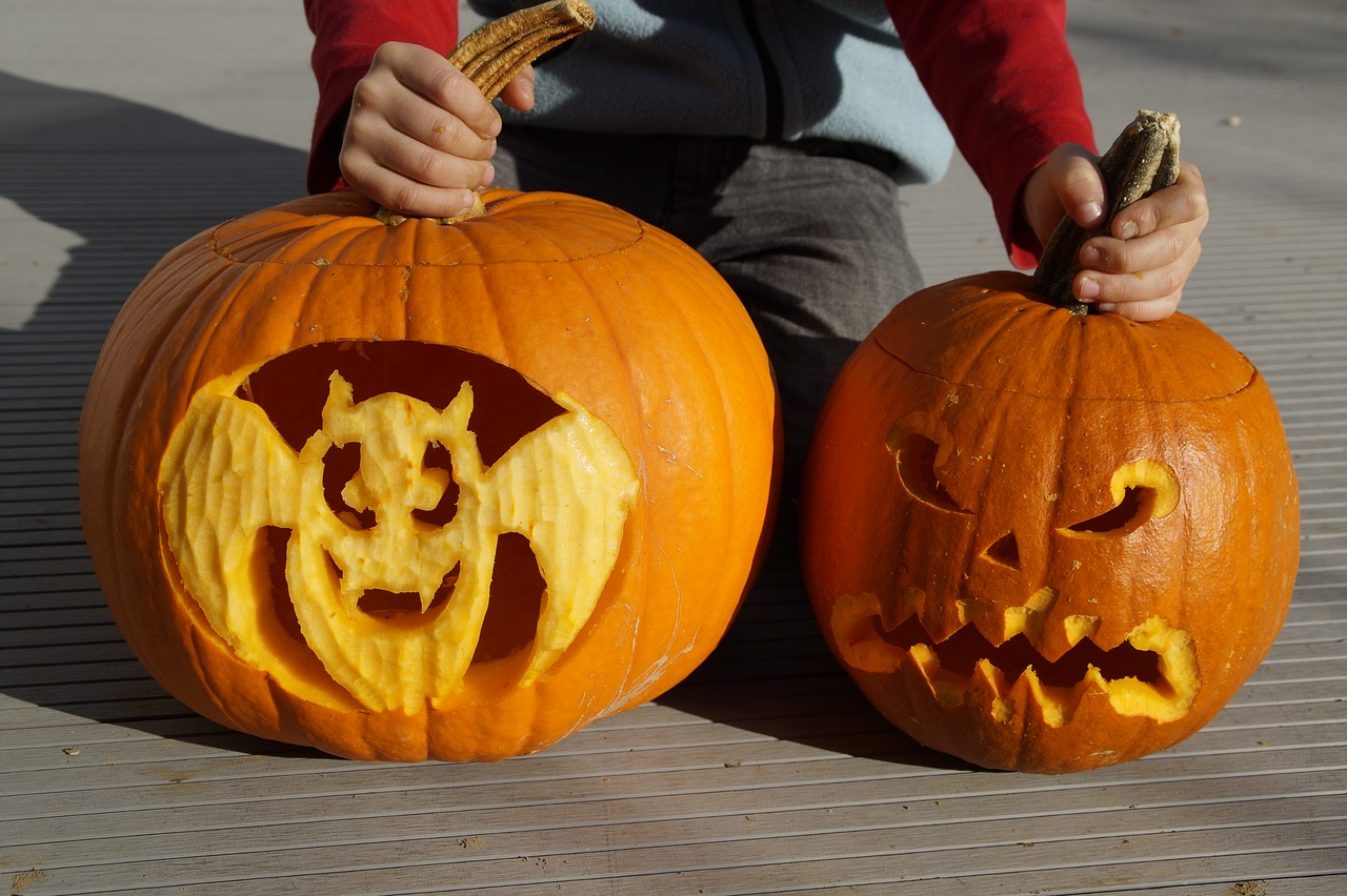 Šikšnosparnis, Halloween, Moliūgas, Moliūgų Vaiduoklis, Raižyti, Menas, Kilniai, Pokštas Arba Saldainis, Vaikai, Linksma