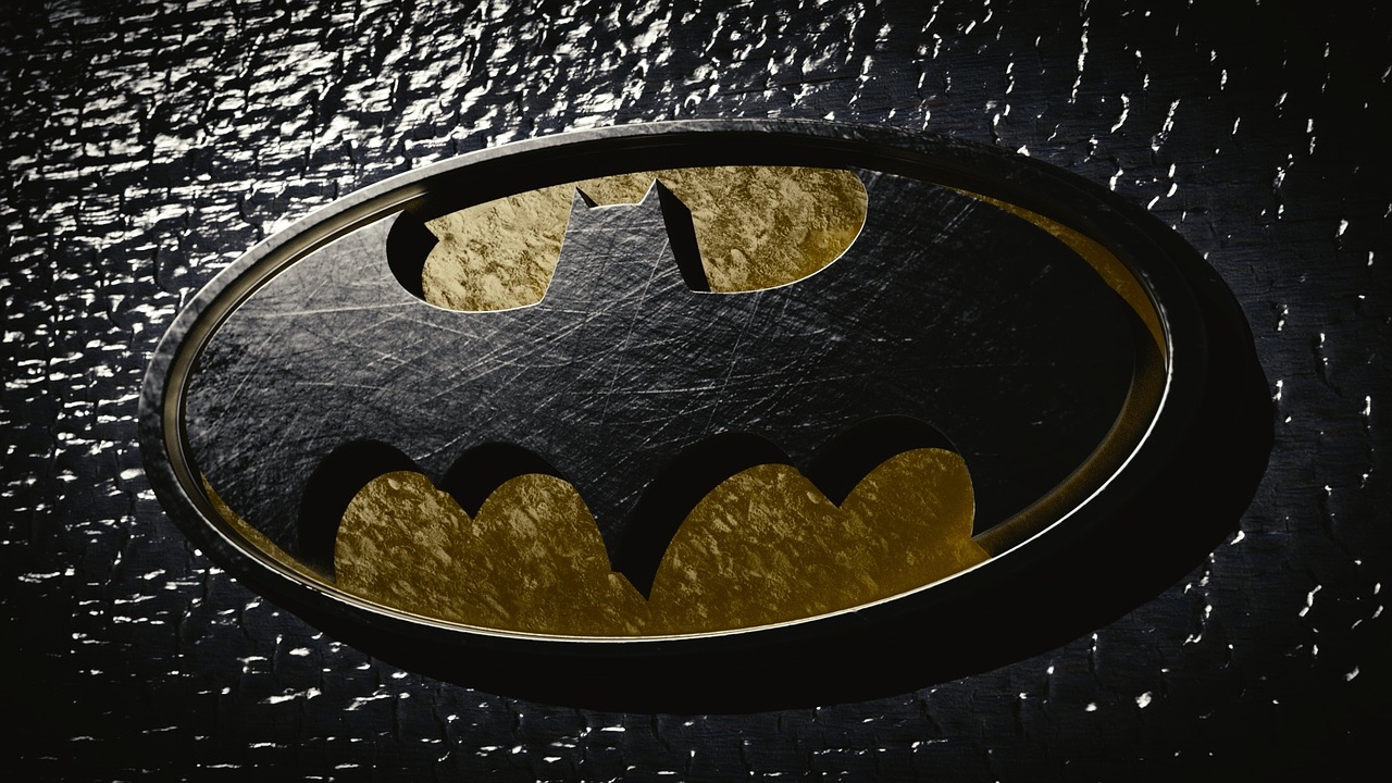 Batman, Logotipas, Batman Logotipas, Auksas, Juodas Ir Auksas, Juoda, Metalas, Herojus, Super Herojus, Dizainas