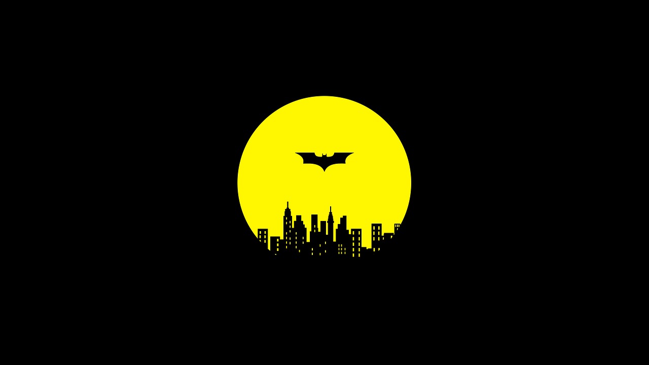 Batman, Gotham City, Naktis, Globėjas, Tamsi Naktis, Geltona, Batman Logotipas, Miesto Šviesos, Naktis Tapetai, Desktop Wallpper