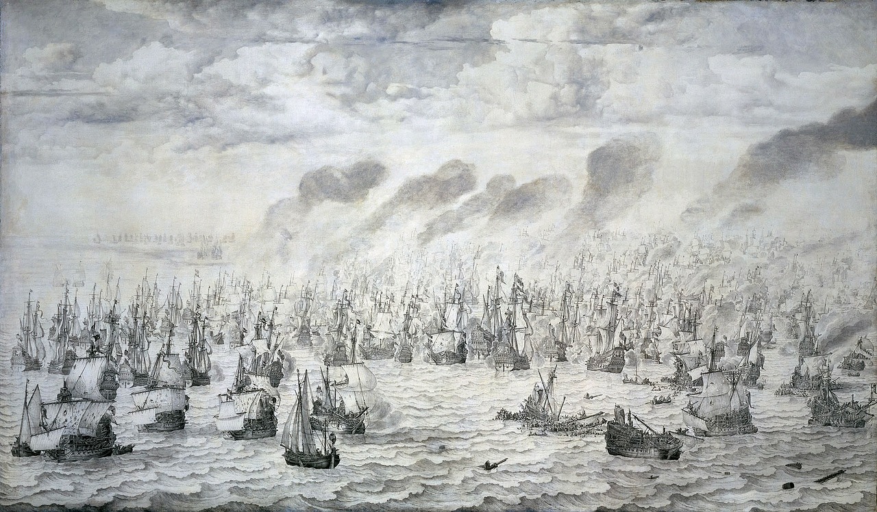Mūšis, Jūrų Mūšis, Karas, Scheveningen, 1653, Piešimas, Juoda Ir Balta, Nemokamos Nuotraukos,  Nemokama Licenzija