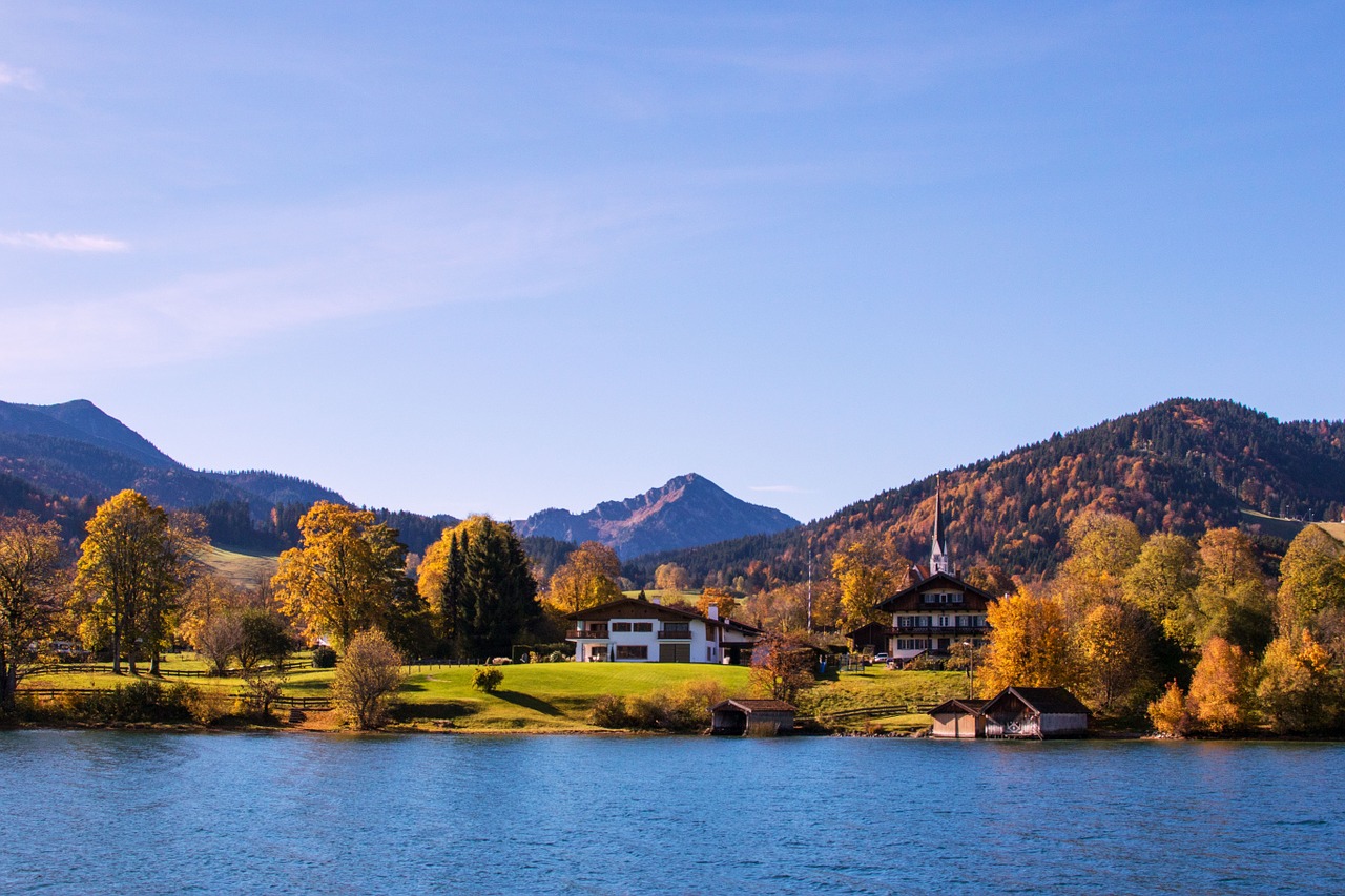 Bavarija, Tegernsee, Ruduo, Auksinis Spalio Mėn ., Vokietija, Gamta, Kalnai, Kraštovaizdis, Nemokamos Nuotraukos,  Nemokama Licenzija