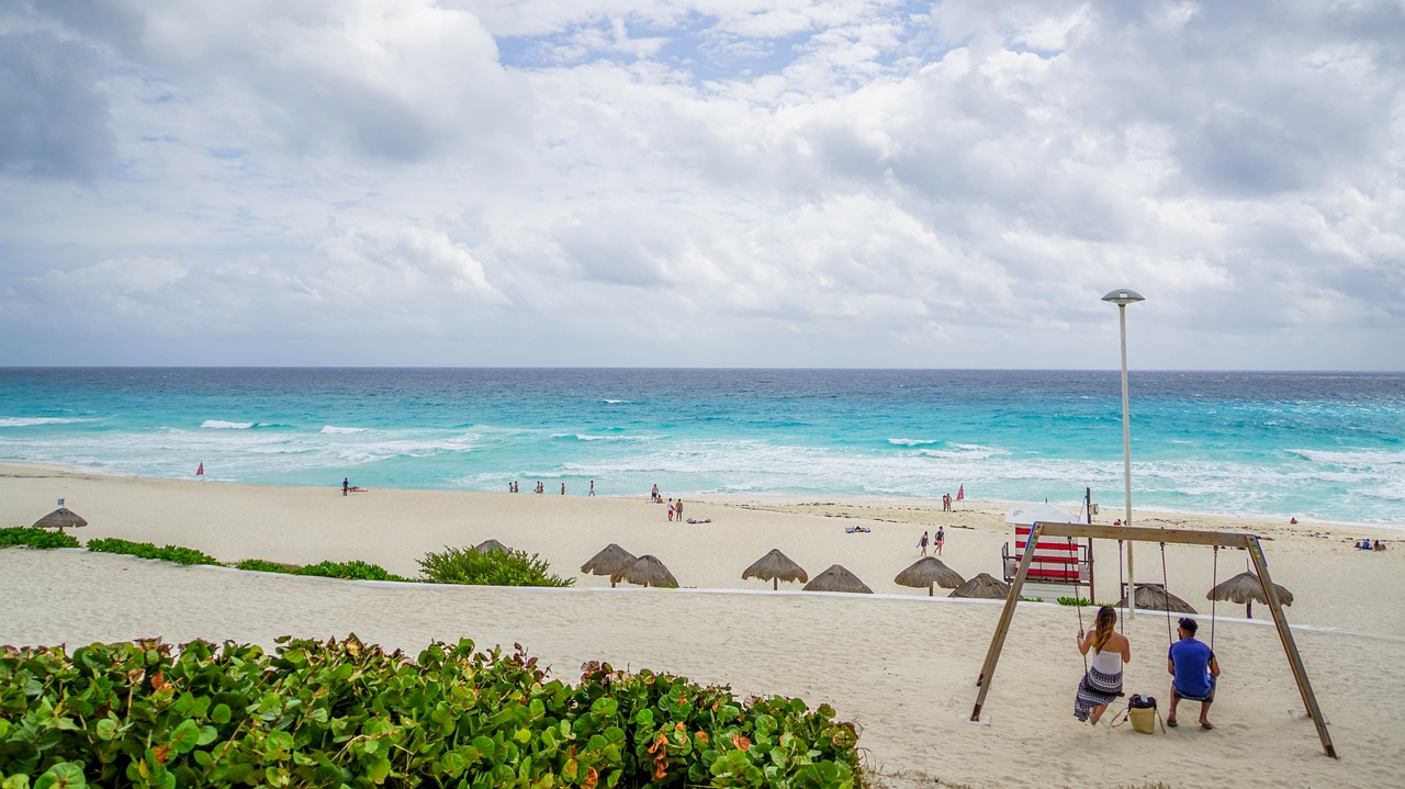 Papludimys, Cancun, Meksika, Turizmas, Atostogos, Vandenynas, Smėlis, Karibai, Kelionė, Gamta