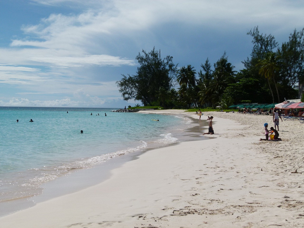 Papludimys, Jūra, Žmonės, Barbados, Akra, Vandenynas, Smėlis, Vanduo, Gamta, Dangus