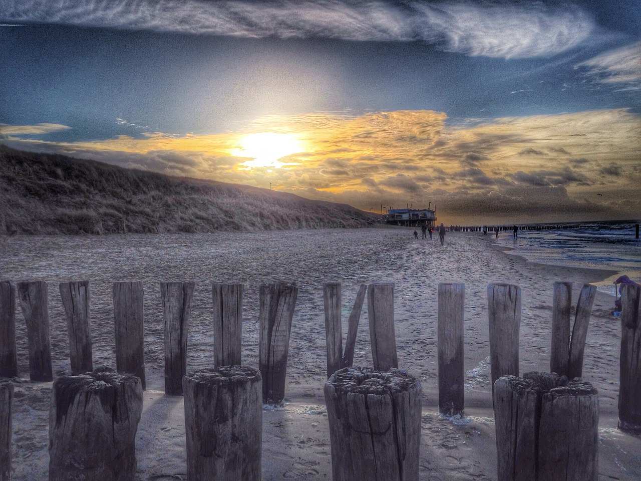 Papludimys, Vanduo, Jūra, Mediena, Smėlis, Domburg, Zeeland, Pranešimas, Žiema, Poilsis