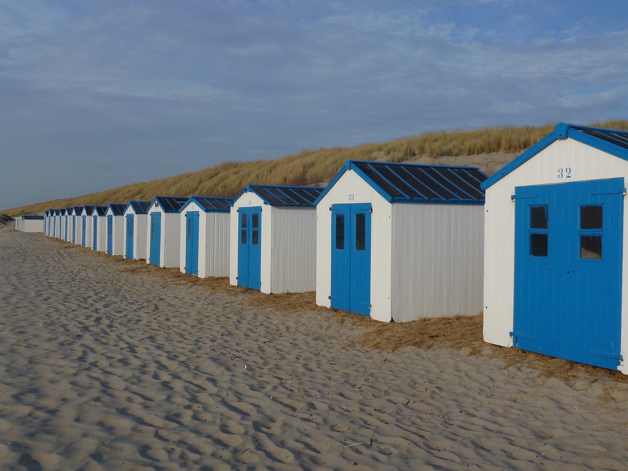 Papludimys, Paplūdimio Namai, Texel, Jūra, Paplūdimio Namelis, Kranto, Paplūdimio Namas, Mėlynas, Namelis, Jūrų
