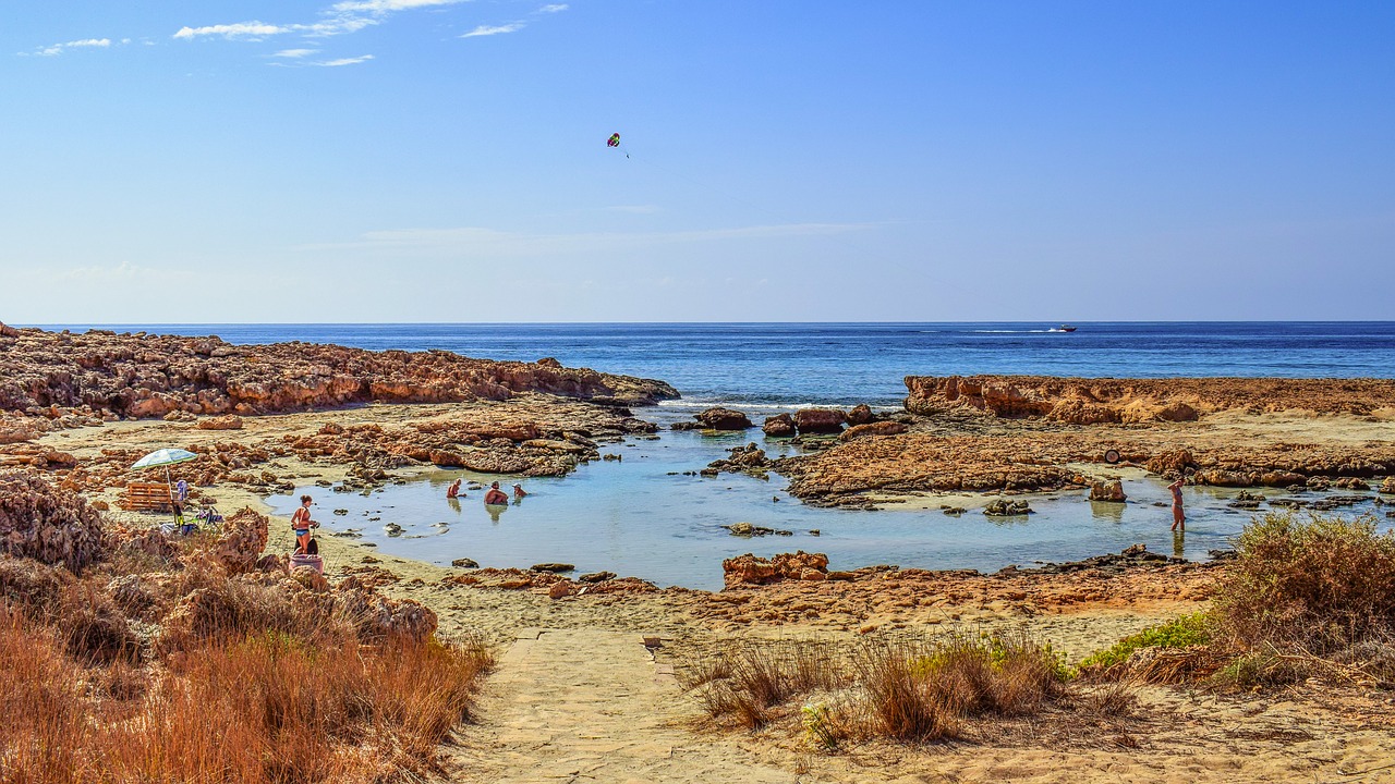 Papludimys, Cove, Kranto, Jūra, Horizontas, Kraštovaizdis, Ayia Napa, Kipras, Ramus, Atsipalaidavimas