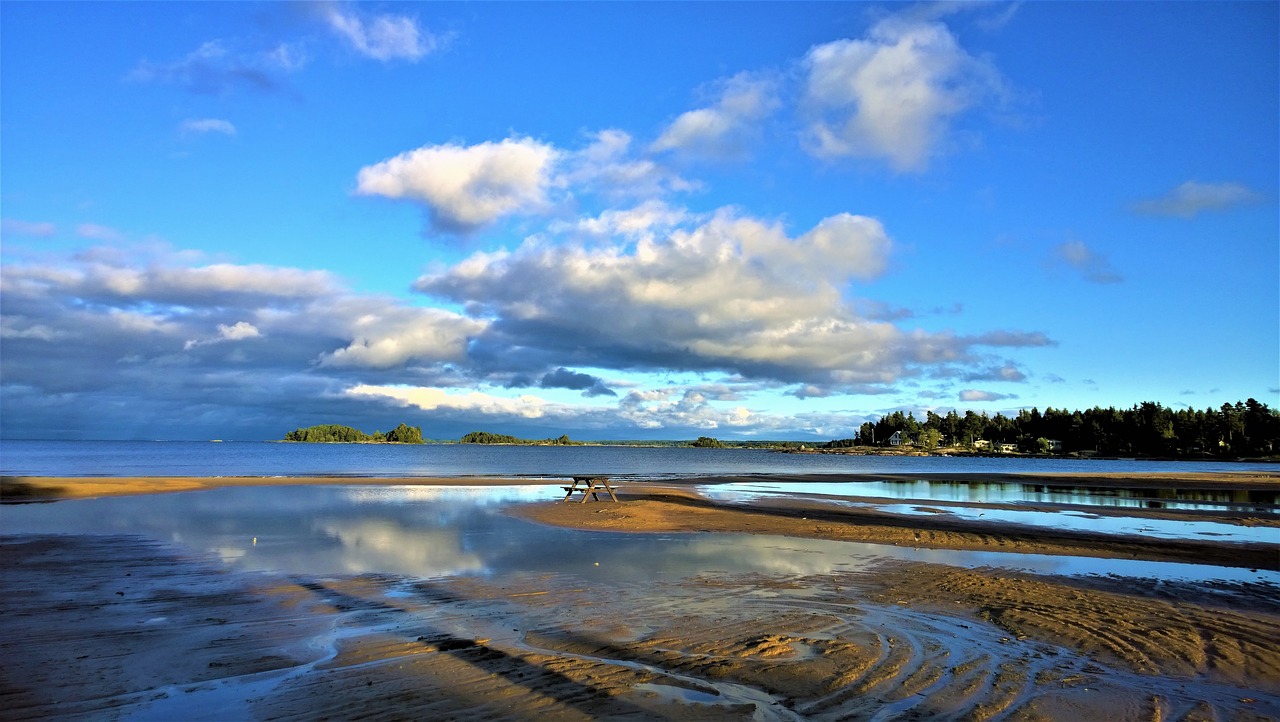 Papludimys, Jūra, Ežeras, Vänern, Himmel, Veidrodinis Vaizdas, Dalsland, Vita Sandar, Debesis, Twilight