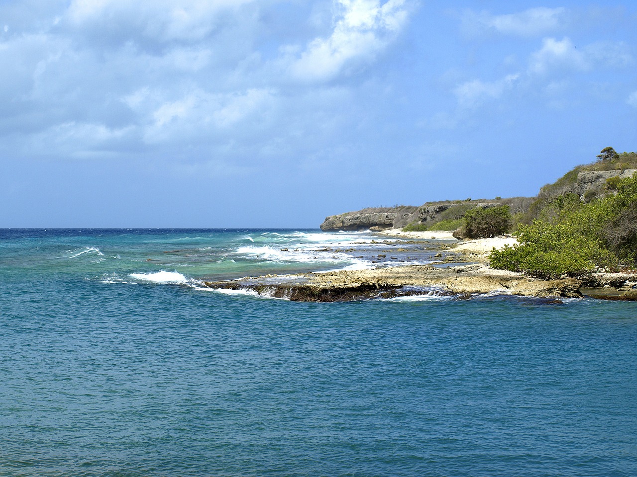 Papludimys, Karibai, Antilai, Smėlio Paplūdimys Rokas, Abc Salos, Curacao, Santa Marta, Kranto, Vanduo, Jūra