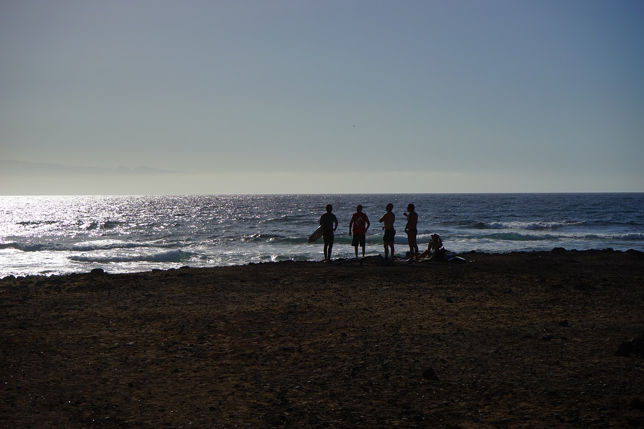 Papludimys, Surfer, Jūra, Atgal Šviesa, Playa De Las Americas, Tenerifė, Americas, Kanarų Salos, Nemokamos Nuotraukos,  Nemokama Licenzija