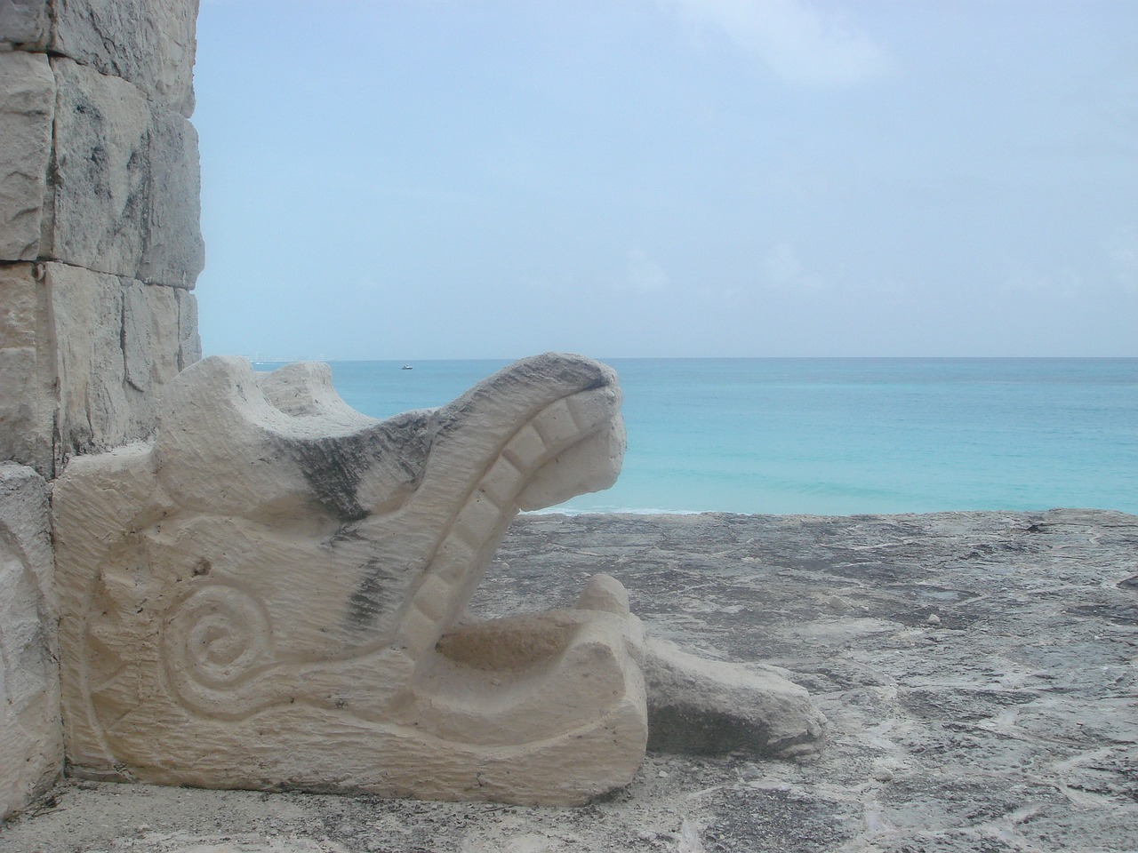 Papludimys, Maya, Priešspaniškas, Simbolis, Simboliai, Glyph, Statula, Jūra, Vandenynas, Cancun