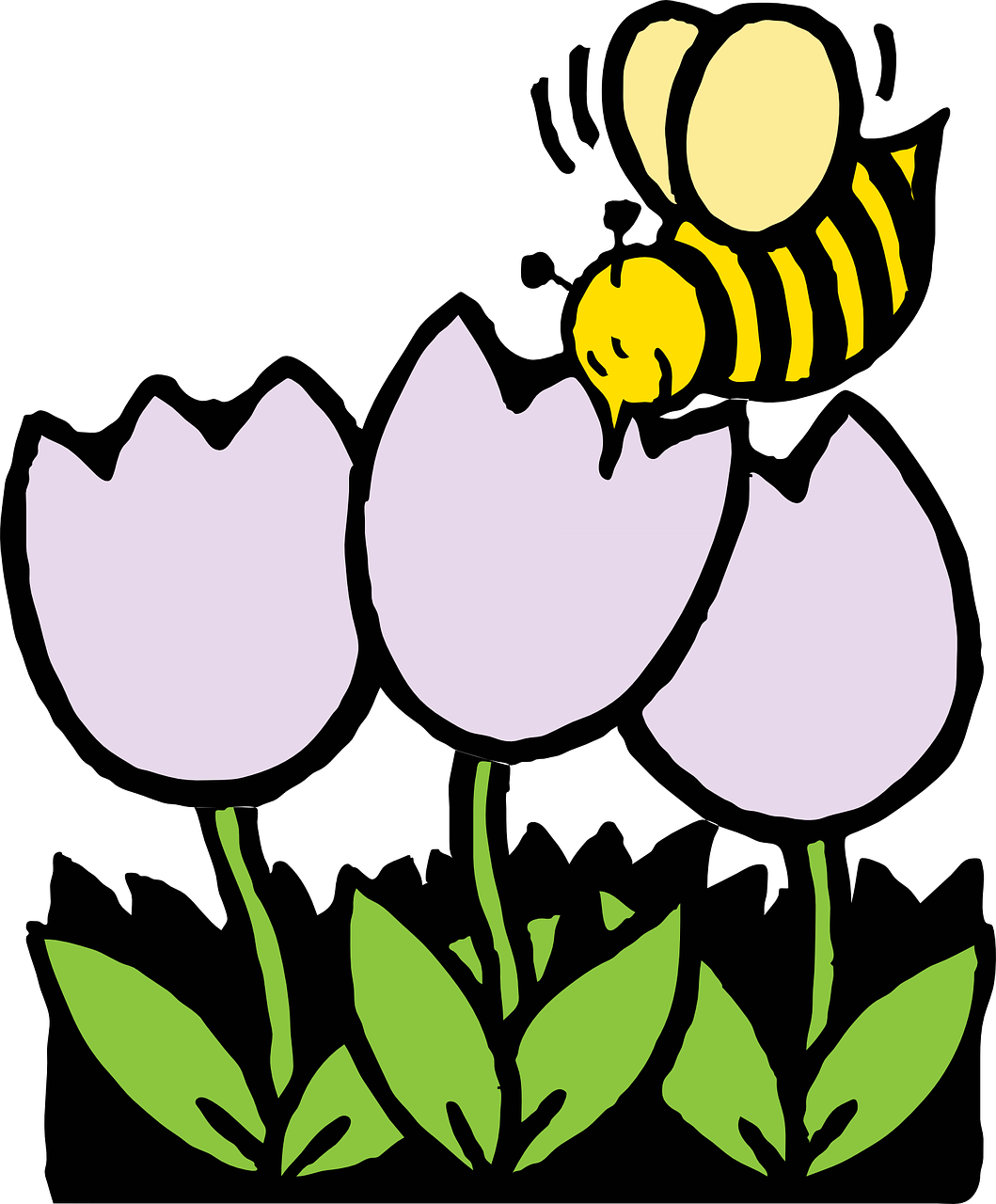 Bitės, Medaus Bitė, Gėlės, Balta, Augalai, Žali Lapai, Stiebai, Sodai, Kamanė, Vabzdžiai