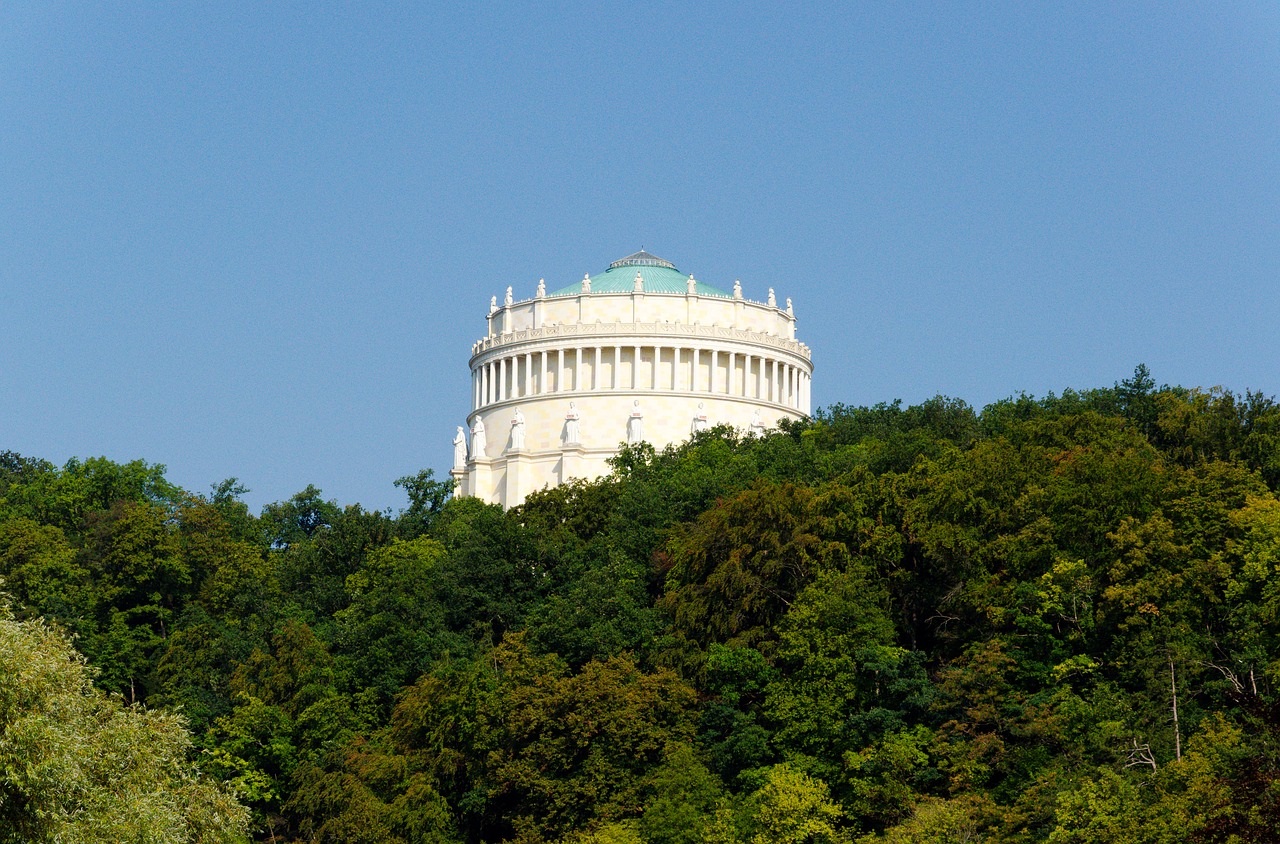 Befreiungshalle,  Kelheim,  Bavarija,  Paminklas,  Michel Kalnų,  Niederbayern,  Miškas,  Medžiai,  Vasara,  Vokietija