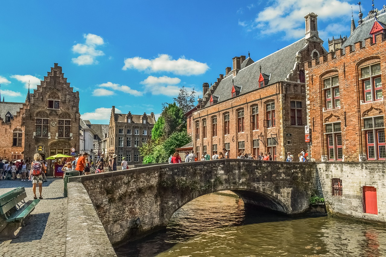 Belgija,  Brugge,  Kanalas,  Tiltas,  Upė,  Architektūra,  Gatvė,  Pastatai,  Miestas,  Metai
