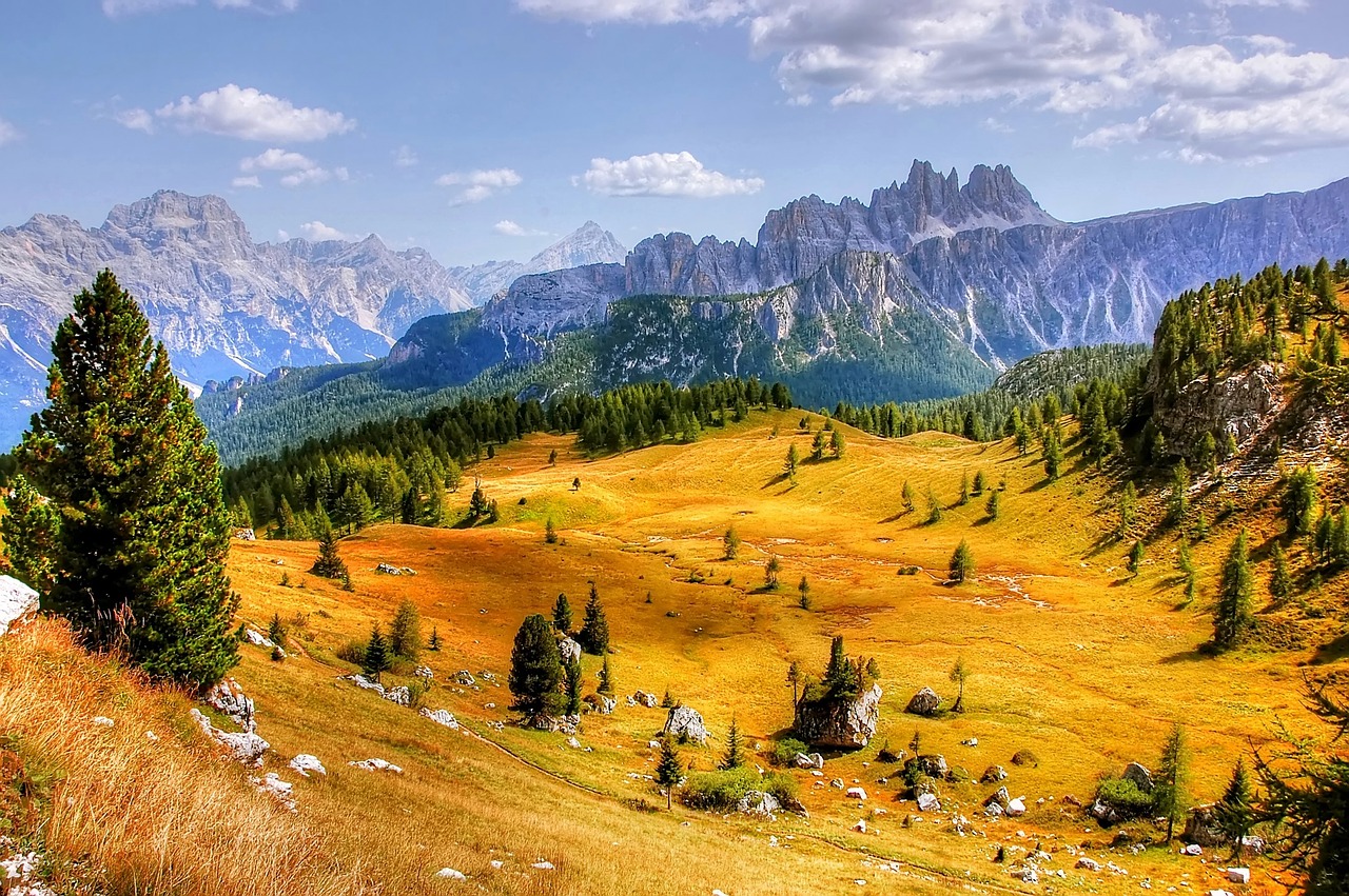 Belluno, Dolomitai, Alpių, Italy, Kalnai, Gamta, Dangus, Kraštovaizdis, Vasara, Unesco Pasaulio Paveldas