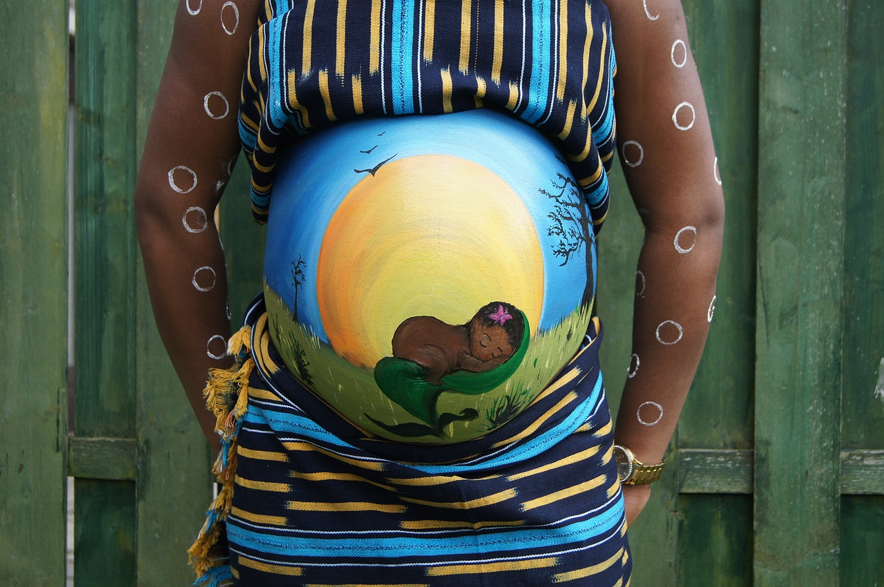 Pilvo Dažymas, Kūdikis, Nėščia, Bellypaint, Afrika, Nemokamos Nuotraukos,  Nemokama Licenzija