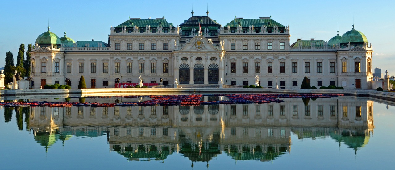 Belvedere, Pilis, Barokas, Vienna, Viršutinė Belvedere, Vaizdas Iš Priekio, Veidrodis, Tvenkinys, Austria, Prinz Eugen
