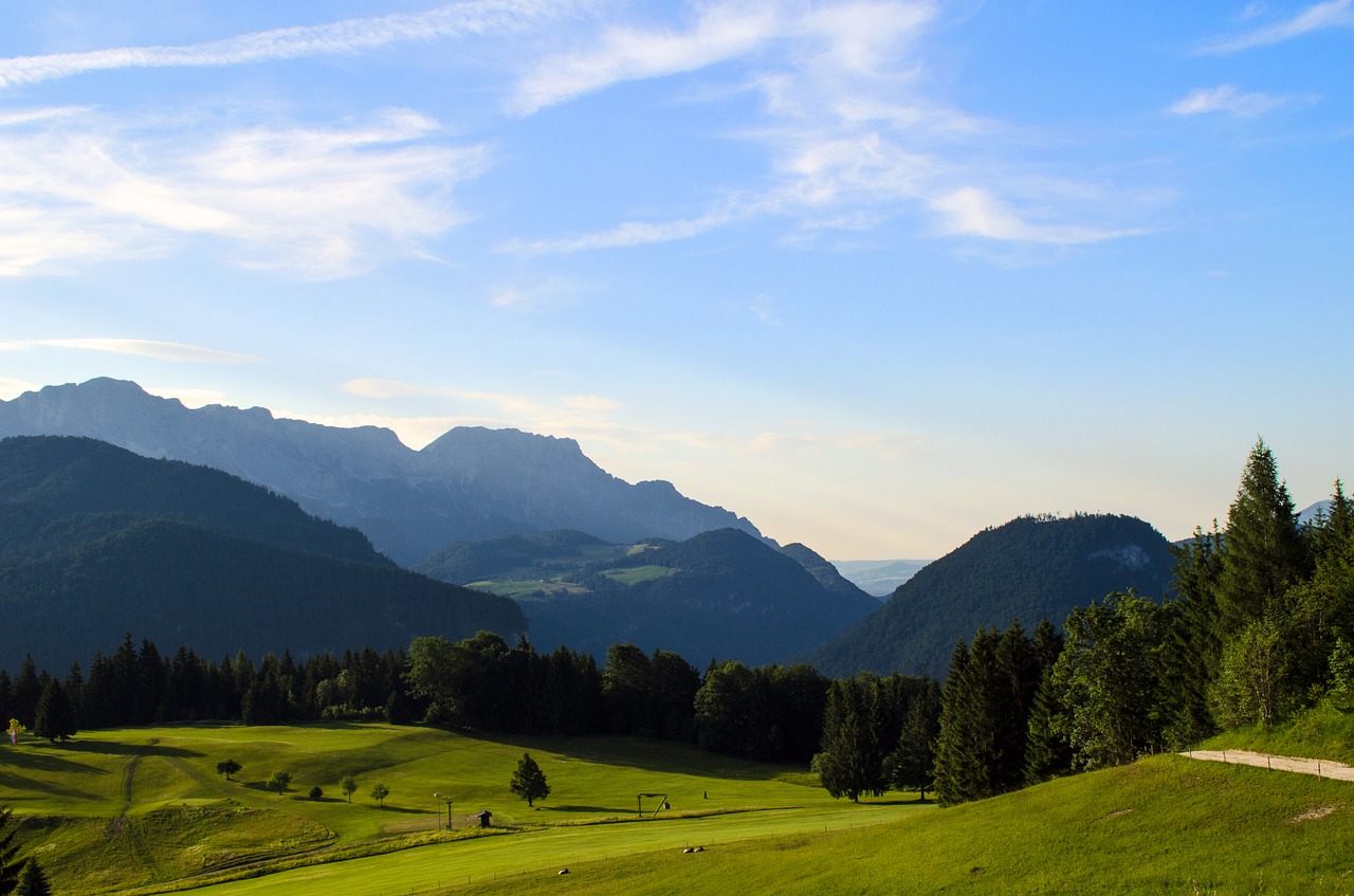 Berchtesgadener Žemės, Kraštovaizdis, Alpių, Kalnai, Obersalzberg, Bavarijos Alpės, Gamta, Vaizdas, Vasara, Dangus