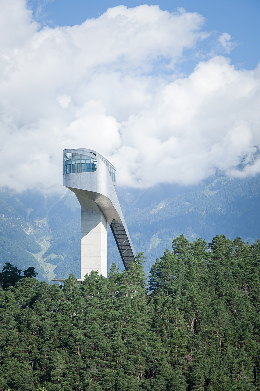 Bergiselschanze, Skischprungschanze, Bergisel, Olimpija, Innsbruck, Tyrol, Austria, Kalnas, Alpių, Kalnai