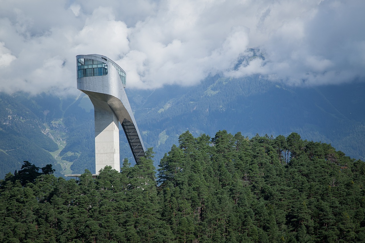 Bergiselschanze, Skischprungschanze, Bergisel, Olimpija, Innsbruck, Tyrol, Austria, Kalnas, Alpių, Kalnai