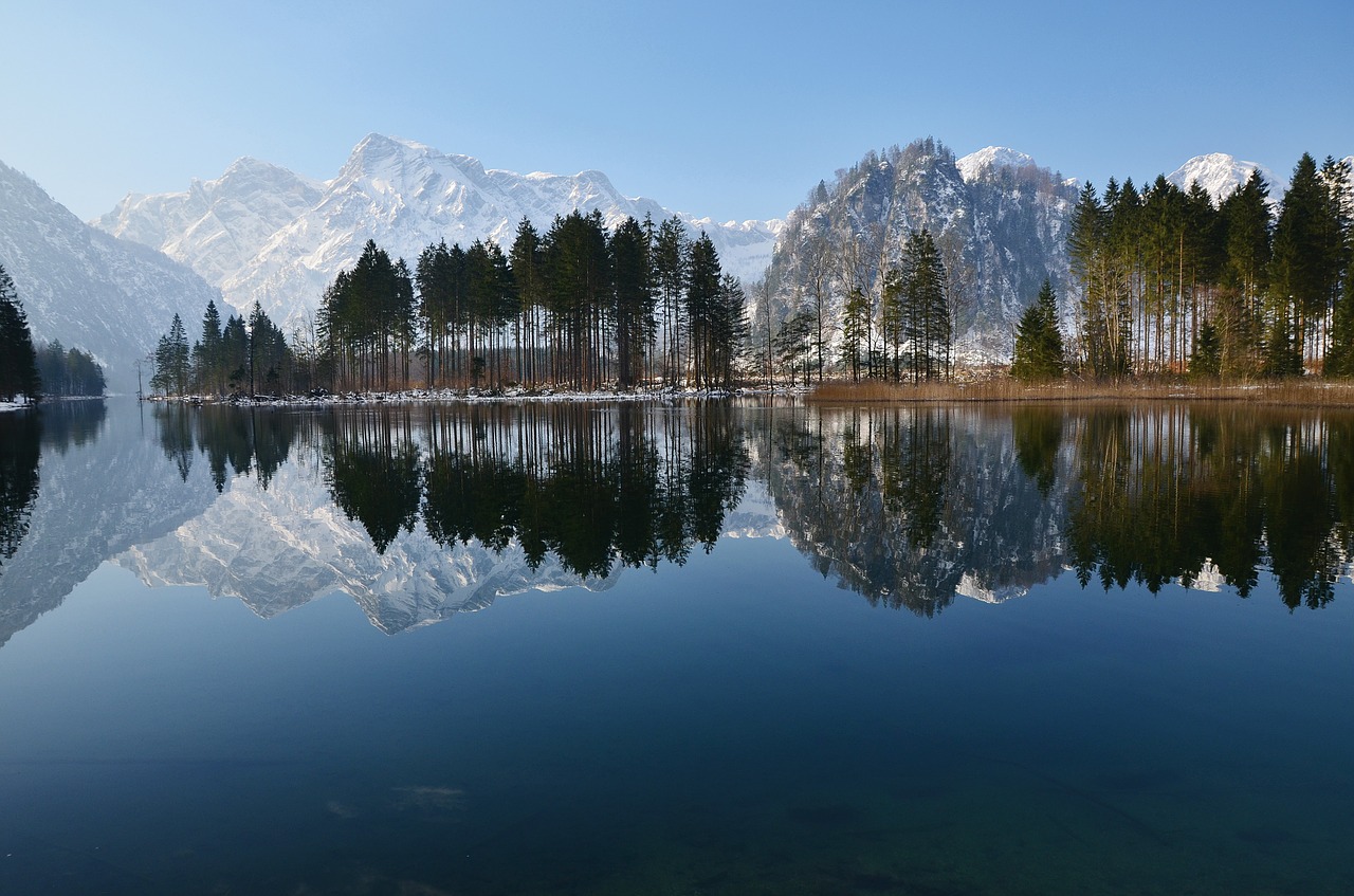 Bergsee, Alpių, Austria, Kalnų Peizažas, Vanduo, Gamta, Ežeras, Aišku, Kalninis Ežeras, Veidrodinis Vaizdas