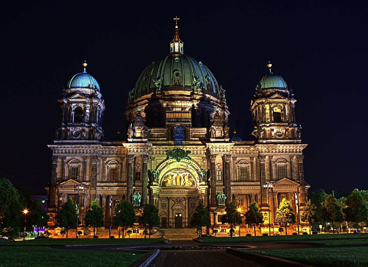 Berlynas, Berlyno Katedra, Kapitalas, Istoriškai, Architektūra, Pastatas, Lankytinos Vietos, Naktis, Vokietija, Nemokamos Nuotraukos