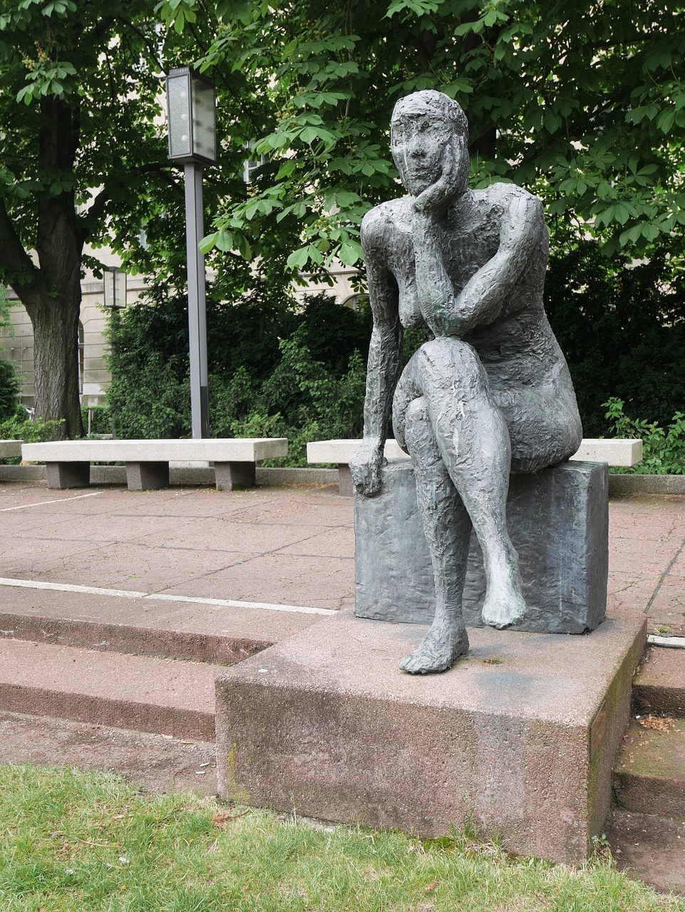 Berlynas, Skulptūra, Musing, Meno Ddr, Berlino Humboldto Universitetas, Sabina Grzimek, Moterų Figūra, Bronzos Skulptūra, Nemokamos Nuotraukos,  Nemokama Licenzija