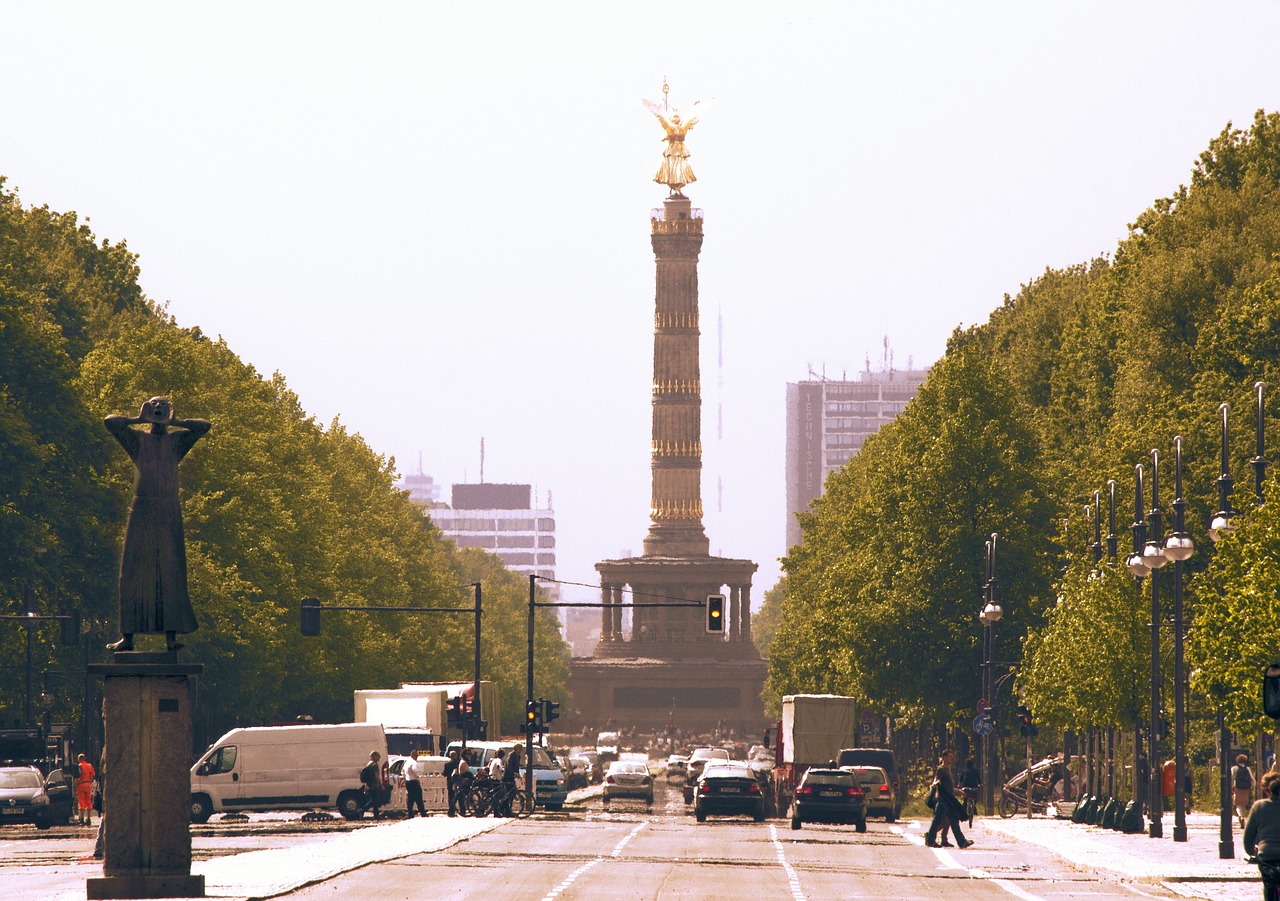Berlynas, Kelias, Siegessäule, Eismas, Džemas, Rytas, Vokietija, Architektūra, Automobiliai, Nemokamos Nuotraukos