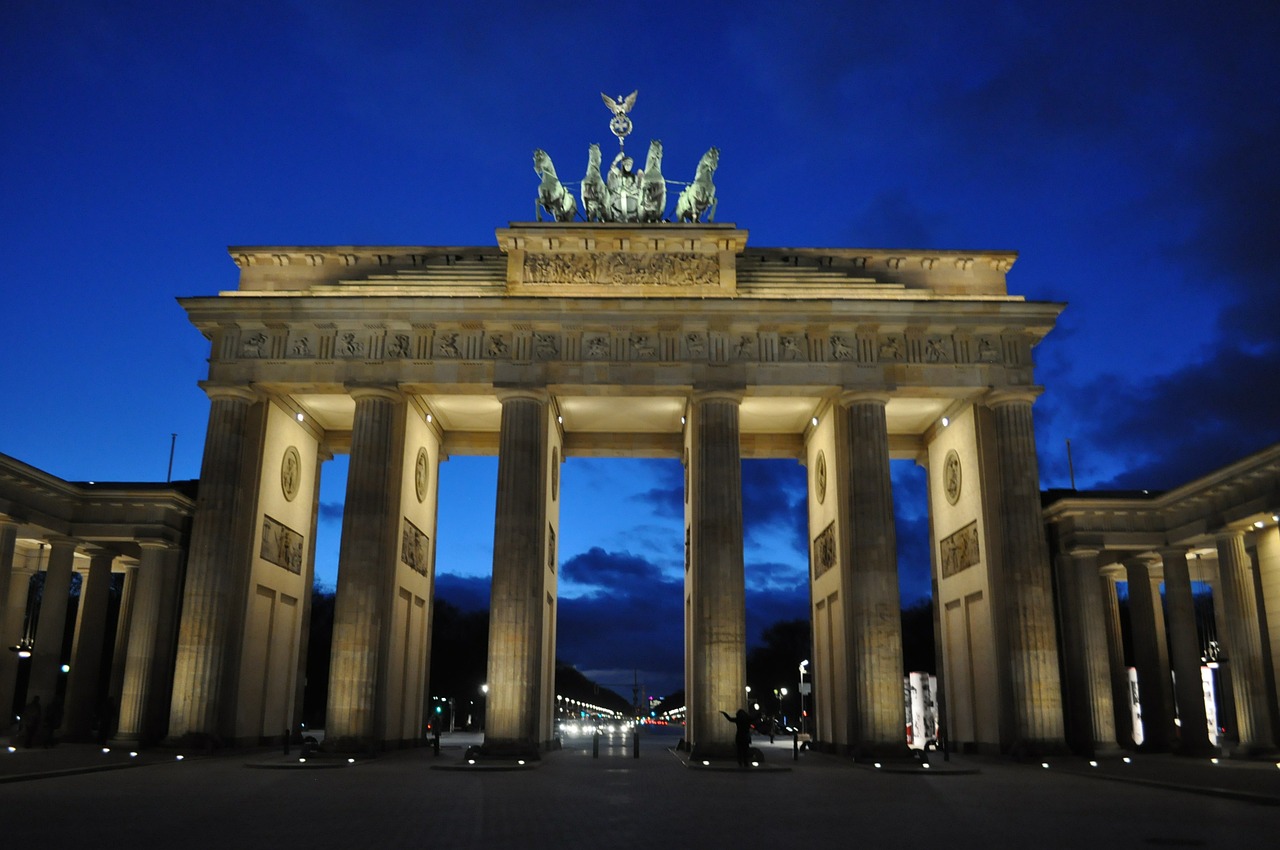 Berlynas, Brandenburgo Vartai, Vartai, Brandenburg, Naktis, Naktinis Dangus, Tamsi, Architektūra, Europa, Žinomas