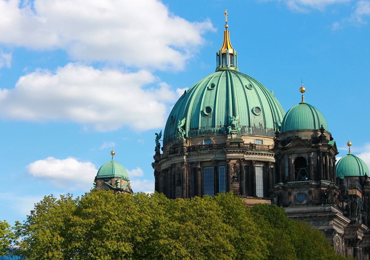 Berlyno Katedra, Katedros Kupolas, Dangus, Mėlynas, Berlynas, Kapitalas, Lankytinos Vietos, Istoriškai, Pastatas, Architektūra